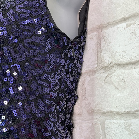 Caché Purple Sequin Fitted Black Dress - Picture 3 of 14